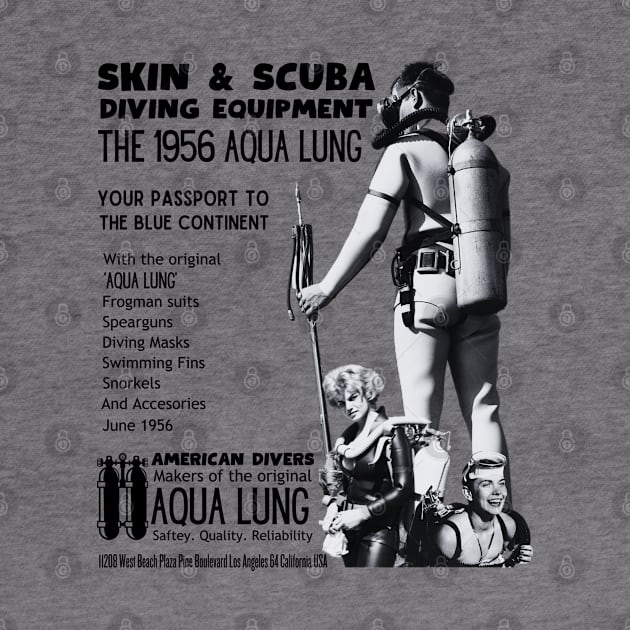 Vintage scuba diving aqua lung advert by Teessential